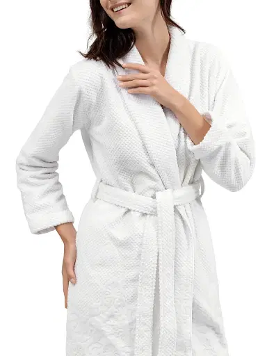 Togas Women's Michelle Cotton Bathrobe - White - Size XL | Thumbnail 5 Togas Women's Michelle Cotton Bathrobe - White - Size XL | Thumbnail 5