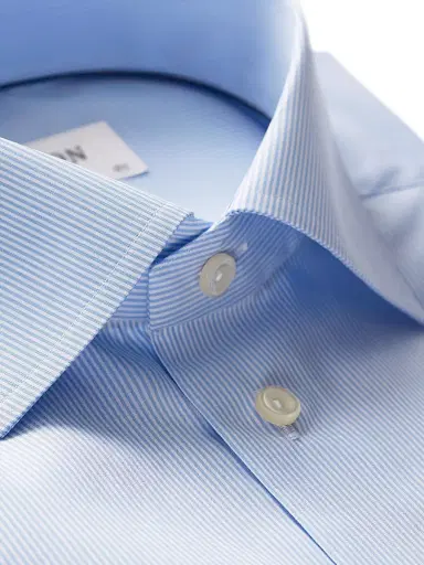 Eton Men's Contemporary-Fit Fine Striped Dress Shirt - Blue | Thumbnail 2 Eton Men's Contemporary-Fit Fine Striped Dress Shirt - Blue | Thumbnail 2