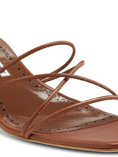 Manolo Blahnik Women's Ninfemu 50MM Leather Strappy Sandals - Brown - Size 11 | Thumbnail 5 Manolo Blahnik Women's Ninfemu 50MM Leather Strappy Sandals - Brown - Size 11 | Thumbnail 5