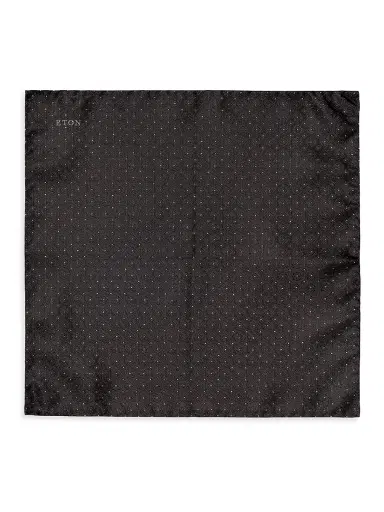 Eton Men's Geometric Silk Pocket Square - Black | Thumbnail 1 Eton Men's Geometric Silk Pocket Square - Black | Thumbnail 1