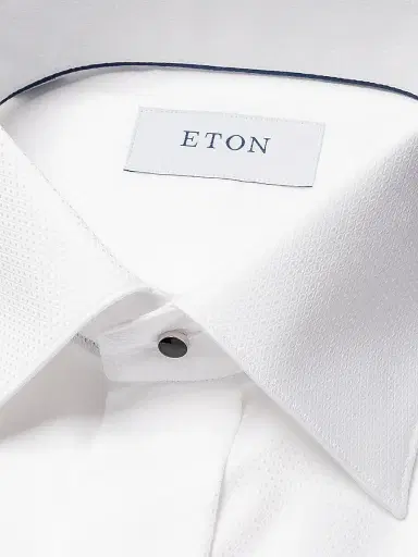 Eton Men's Slim-Fit Diamond Weave Formal Dress Shirt - White - Size 17.5 | Thumbnail 6 Eton Men's Slim-Fit Diamond Weave Formal Dress Shirt - White - Size 17.5 | Thumbnail 6
