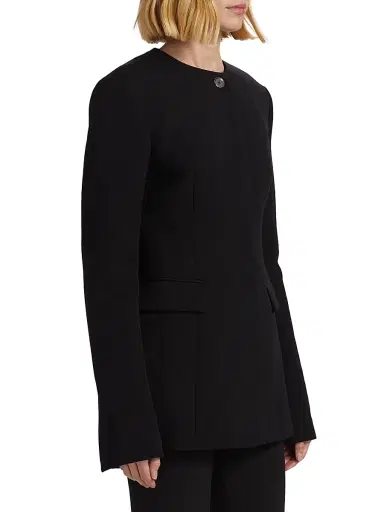 TOTEME Women's Collarless Cinched Jacket - Black - Size 8 | Thumbnail 4 TOTEME Women's Collarless Cinched Jacket - Black - Size 8 | Thumbnail 4