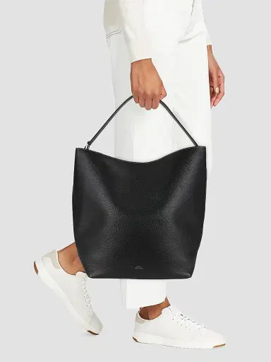 TOTEME Women's Belted Leather Tote Bag - Black | Thumbnail 2 TOTEME Women's Belted Leather Tote Bag - Black | Thumbnail 2
