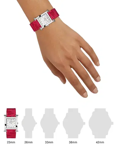 HERMÈS Women's Heure H Diamond, Stainless Steel & Alligator Strap Watch/23MM - Red | Thumbnail 2 HERMÈS Women's Heure H Diamond, Stainless Steel & Alligator Strap Watch/23MM - Red | Thumbnail 2
