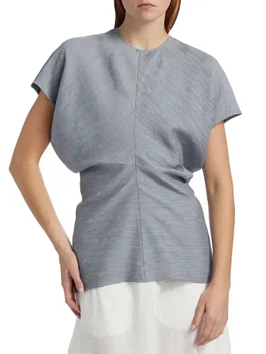Toteme Women's Crinkled Slouch-Waist Top - Mistral | Thumbnail 3 Toteme Women's Crinkled Slouch-Waist Top - Mistral | Thumbnail 3