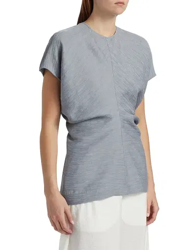 Toteme Women's Crinkled Slouch-Waist Top - Mistral | Thumbnail 4 Toteme Women's Crinkled Slouch-Waist Top - Mistral | Thumbnail 4