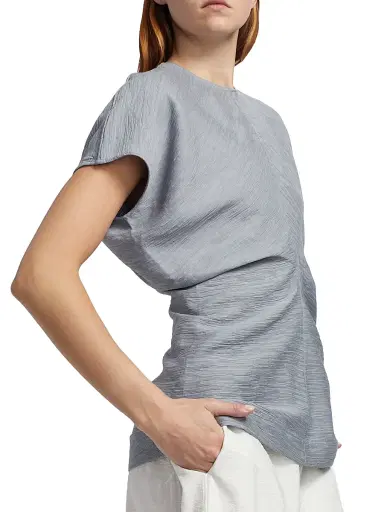 Toteme Women's Crinkled Slouch-Waist Top - Mistral | Thumbnail 6 Toteme Women's Crinkled Slouch-Waist Top - Mistral | Thumbnail 6