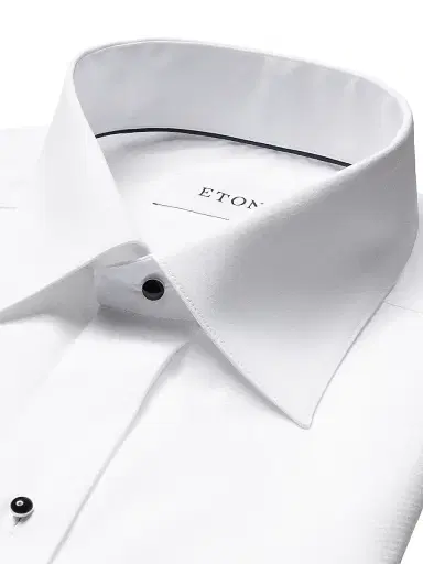 Eton Men's Classic-Fit Piqué Formal Shirt - White - Size 19 | Thumbnail 4 Eton Men's Classic-Fit Piqué Formal Shirt - White - Size 19 | Thumbnail 4