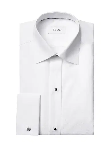 Eton Men's Classic-Fit Piqué Formal Shirt - White - Size 19 | Thumbnail 1 Eton Men's Classic-Fit Piqué Formal Shirt - White - Size 19 | Thumbnail 1