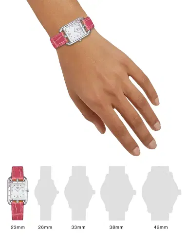 HERMÈS Women's Cape Cod Stainless Steel, Pink Sapphire, Diamond & Alligator Strap Watch/23MM - Alligator Lisse Framboise | Thumbnail 2 HERMÈS Women's Cape Cod Stainless Steel, Pink Sapphire, Diamond & Alligator Strap Watch/23MM - Alligator Lisse Framboise | Thumbnail 2