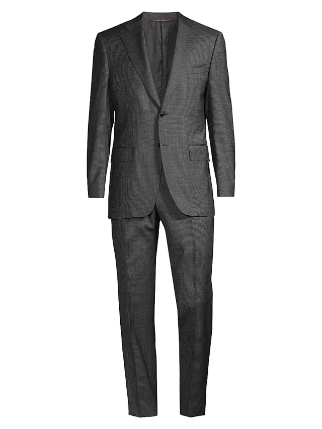 Men's Siena Wool Single-Breasted Suit - Dark Grey Men's Siena Wool Single-Breasted Suit - Dark Grey