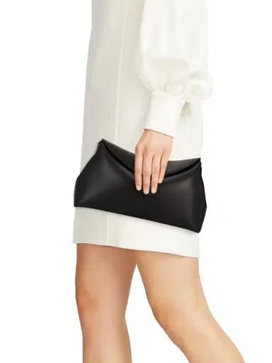 Toteme Women's T-Lock Convertible Leather Clutch - Black | Thumbnail 2 Toteme Women's T-Lock Convertible Leather Clutch - Black | Thumbnail 2