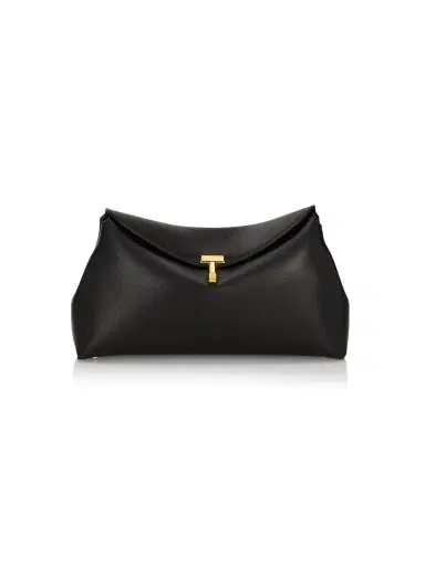 Toteme Women's T-Lock Convertible Leather Clutch - Black | Thumbnail 4 Toteme Women's T-Lock Convertible Leather Clutch - Black | Thumbnail 4
