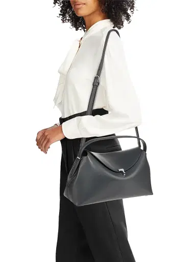 Toteme Women's T-Lock Leather Top-Handle Bag - Shark | Thumbnail 2 Toteme Women's T-Lock Leather Top-Handle Bag - Shark | Thumbnail 2