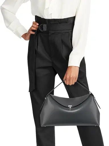 Toteme Women's T-Lock Leather Top-Handle Bag - Shark | Thumbnail 3 Toteme Women's T-Lock Leather Top-Handle Bag - Shark | Thumbnail 3