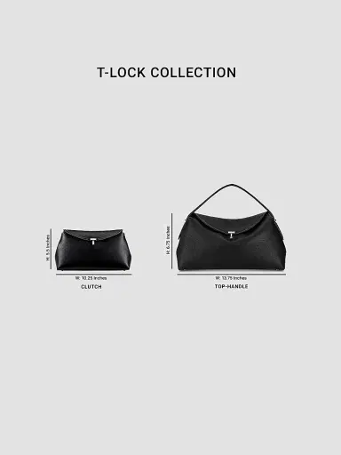 Toteme Women's T-Lock Leather Top-Handle Bag - Shark | Thumbnail 21 Toteme Women's T-Lock Leather Top-Handle Bag - Shark | Thumbnail 21