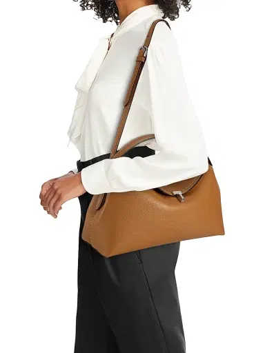 Toteme Women's T-Lock Leather Top-Handle Bag - Shark | Thumbnail 23 Toteme Women's T-Lock Leather Top-Handle Bag - Shark | Thumbnail 23