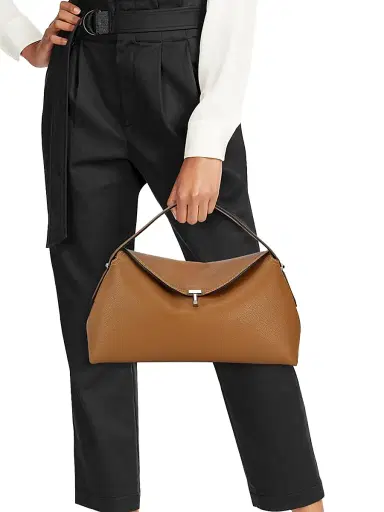 Toteme Women's T-Lock Leather Top-Handle Bag - Shark | Thumbnail 24 Toteme Women's T-Lock Leather Top-Handle Bag - Shark | Thumbnail 24