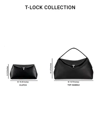 Toteme Women's T-Lock Leather Top-Handle Bag - Shark | Thumbnail 27 Toteme Women's T-Lock Leather Top-Handle Bag - Shark | Thumbnail 27