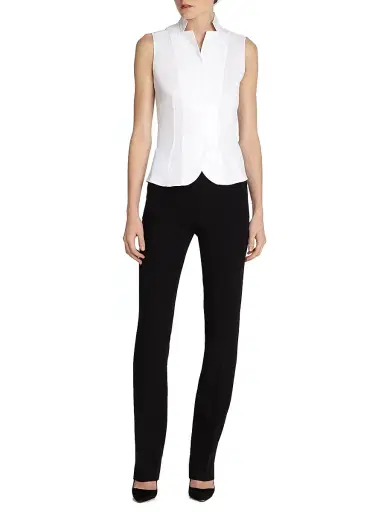 Akris Women's Stretch-Cotton Revers Collar Blouse | Thumbnail 2 Akris Women's Stretch-Cotton Revers Collar Blouse | Thumbnail 2