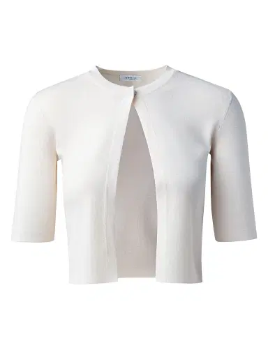 Akris punto Women's Elements Wool Cropped Cardigan - Cream - Size 16 | Thumbnail 1 Akris punto Women's Elements Wool Cropped Cardigan - Cream - Size 16 | Thumbnail 1