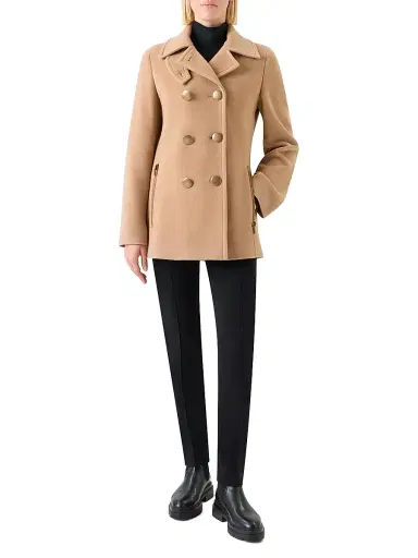 Akris punto Women's Double-Breasted Wool-Blend Pea Coat - Malt - Size 14 | Thumbnail 2 Akris punto Women's Double-Breasted Wool-Blend Pea Coat - Malt - Size 14 | Thumbnail 2