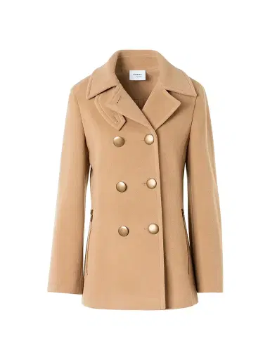 Akris punto Women's Double-Breasted Wool-Blend Pea Coat - Malt - Size 14 | Thumbnail 1 Akris punto Women's Double-Breasted Wool-Blend Pea Coat - Malt - Size 14 | Thumbnail 1