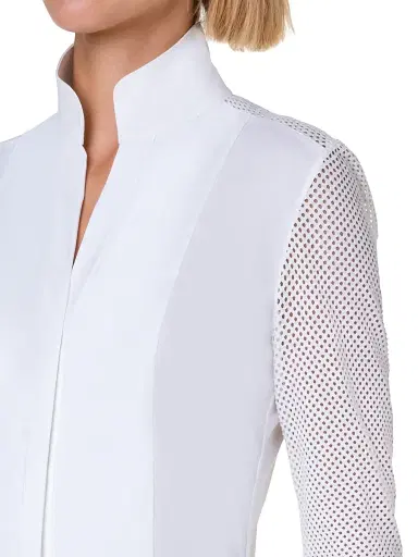 Akris punto Women's Elements Mesh-Sleeve Blouse | Thumbnail 6 Akris punto Women's Elements Mesh-Sleeve Blouse | Thumbnail 6