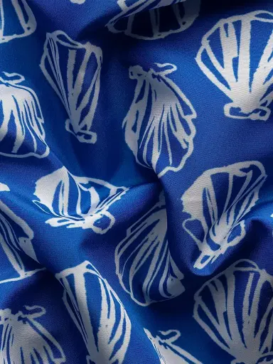 Eton Men's Seashell Drawstring Swim Shorts - Blue | Thumbnail 3 Eton Men's Seashell Drawstring Swim Shorts - Blue | Thumbnail 3