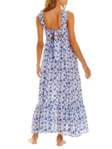 THE LAZY POET Women's Mika Linen Seashell Maxi Dress | Thumbnail 5 THE LAZY POET Women's Mika Linen Seashell Maxi Dress | Thumbnail 5