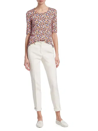 Akris Women's Magda Slim Roll-Hem Jeans - Paper | Thumbnail 2 Akris Women's Magda Slim Roll-Hem Jeans - Paper | Thumbnail 2