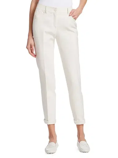 Akris Women's Magda Slim Roll-Hem Jeans - Paper | Thumbnail 3 Akris Women's Magda Slim Roll-Hem Jeans - Paper | Thumbnail 3