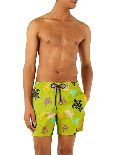 Vilebrequin Men's Ronde Des Tortues Swim Shorts - Matcha | Thumbnail 1 Vilebrequin Men's Ronde Des Tortues Swim Shorts - Matcha | Thumbnail 1