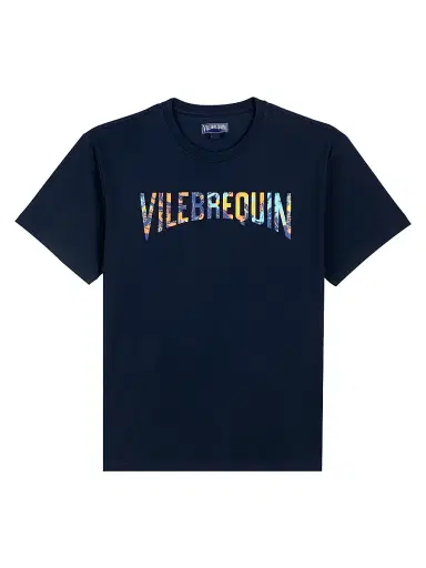Vilebrequin Men's Tareck Logo Cotton Short-Sleeve T-Shirt - Navy | Thumbnail 1 Vilebrequin Men's Tareck Logo Cotton Short-Sleeve T-Shirt - Navy | Thumbnail 1