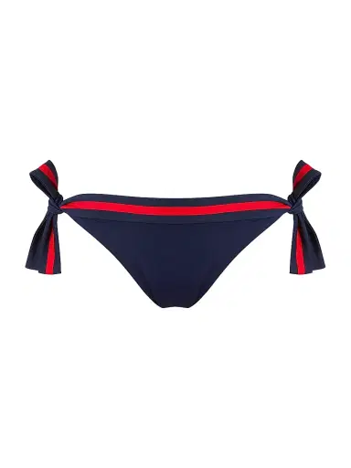 Vilebrequin Women's Striped Side-Tie Bikini Bottom - Bleu Marine | Thumbnail 1 Vilebrequin Women's Striped Side-Tie Bikini Bottom - Bleu Marine | Thumbnail 1