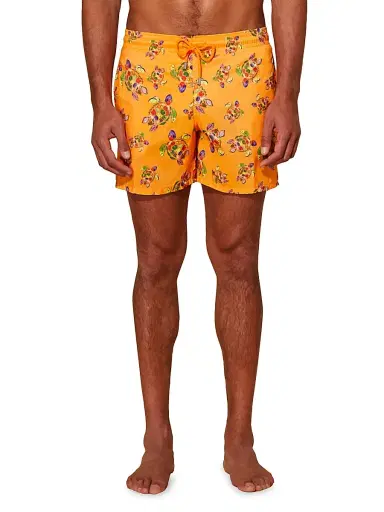 Vilebrequin Men's Mahina Turtle Swim Shorts - Carrot | Thumbnail 4 Vilebrequin Men's Mahina Turtle Swim Shorts - Carrot | Thumbnail 4