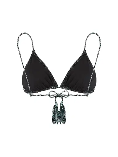 Vilebrequin Women's Pearl Jersey Triangle Bikini Top - Black Noir | Thumbnail 3 Vilebrequin Women's Pearl Jersey Triangle Bikini Top - Black Noir | Thumbnail 3