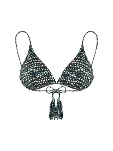 Vilebrequin Women's Pearl Jersey Triangle Bikini Top - Black Noir | Thumbnail 1 Vilebrequin Women's Pearl Jersey Triangle Bikini Top - Black Noir | Thumbnail 1