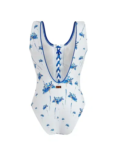 Vilebrequin Women's Herbie Lace-Up One-Piece Swimsuit - Off White | Thumbnail 2 Vilebrequin Women's Herbie Lace-Up One-Piece Swimsuit - Off White | Thumbnail 2