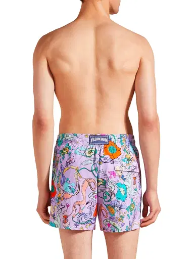 Vilebrequin Men's Opimogourou Graphic Swim Trunks - Lilac | Thumbnail 4 Vilebrequin Men's Opimogourou Graphic Swim Trunks - Lilac | Thumbnail 4