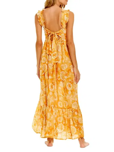 THE LAZY POET Women's Summer Soirée Mika Claire Printed Linen Maxi Dress | Thumbnail 3 THE LAZY POET Women's Summer Soirée Mika Claire Printed Linen Maxi Dress | Thumbnail 3