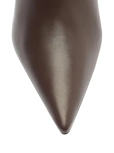 Schutz Women's Mikki 85MM Leather Stiletto Booties - Dark Chocolate | Thumbnail 5 Schutz Women's Mikki 85MM Leather Stiletto Booties - Dark Chocolate | Thumbnail 5