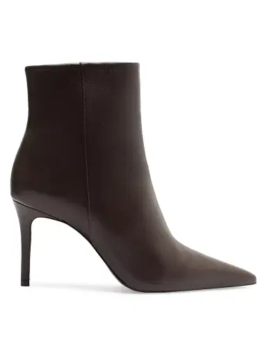 Schutz Women's Mikki 85MM Leather Stiletto Booties - Dark Chocolate | Thumbnail 1 Schutz Women's Mikki 85MM Leather Stiletto Booties - Dark Chocolate | Thumbnail 1