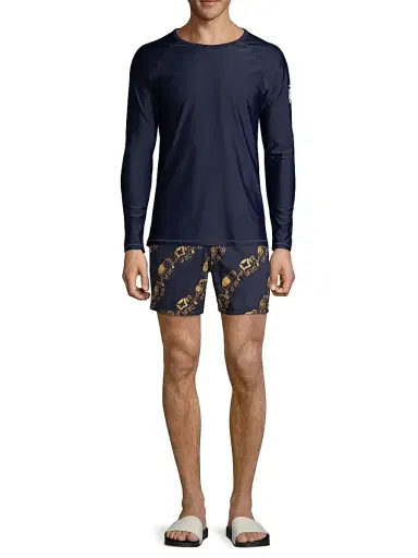 Vilebrequin Men's Regular Rashguard T-Shirt - Navy | Thumbnail 2 Vilebrequin Men's Regular Rashguard T-Shirt - Navy | Thumbnail 2