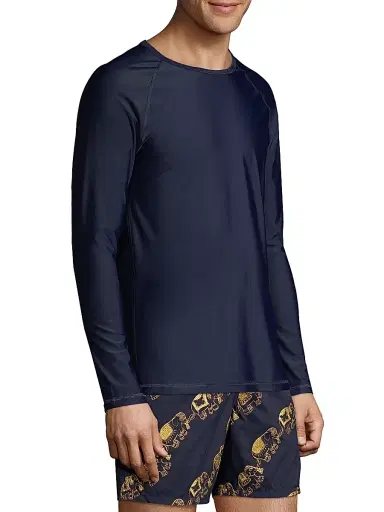 Vilebrequin Men's Regular Rashguard T-Shirt - Navy | Thumbnail 4 Vilebrequin Men's Regular Rashguard T-Shirt - Navy | Thumbnail 4