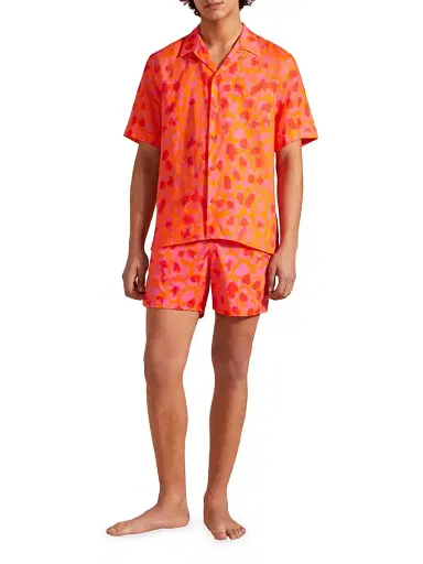 Vilebrequin Men's New Leopard Linen Camp Shirt - Abricot - Size XXL | Thumbnail 2 Vilebrequin Men's New Leopard Linen Camp Shirt - Abricot - Size XXL | Thumbnail 2