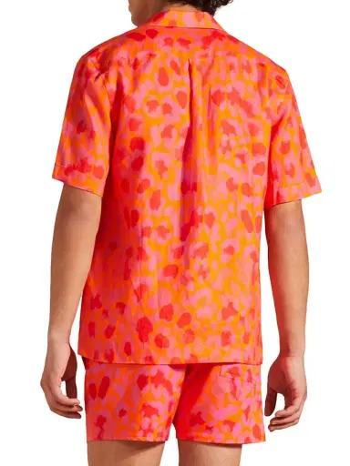 Vilebrequin Men's New Leopard Linen Camp Shirt - Abricot - Size XXL | Thumbnail 5 Vilebrequin Men's New Leopard Linen Camp Shirt - Abricot - Size XXL | Thumbnail 5