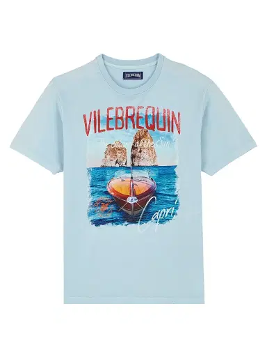 Vilebrequin Men's Somewhere In Capri Graphic T-Shirt - Divin - Size Large | Thumbnail 1 Vilebrequin Men's Somewhere In Capri Graphic T-Shirt - Divin - Size Large | Thumbnail 1