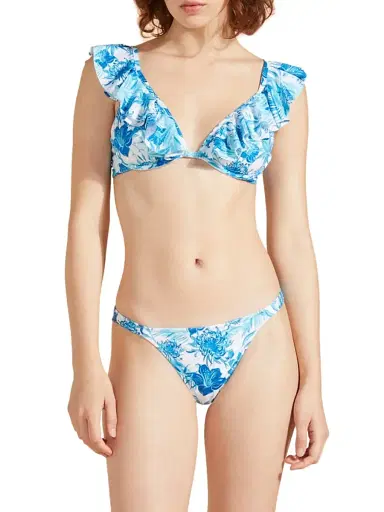 Vilebrequin Women's Tahiti Flowers Ruffled Bikini Top - Blanc | Thumbnail 3 Vilebrequin Women's Tahiti Flowers Ruffled Bikini Top - Blanc | Thumbnail 3