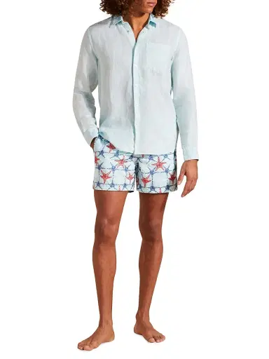 Vilebrequin Men's Linen Button-Up Shirt - Thalassa - Size XXXL | Thumbnail 1 Vilebrequin Men's Linen Button-Up Shirt - Thalassa - Size XXXL | Thumbnail 1
